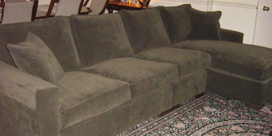 Loose covers example green sofa